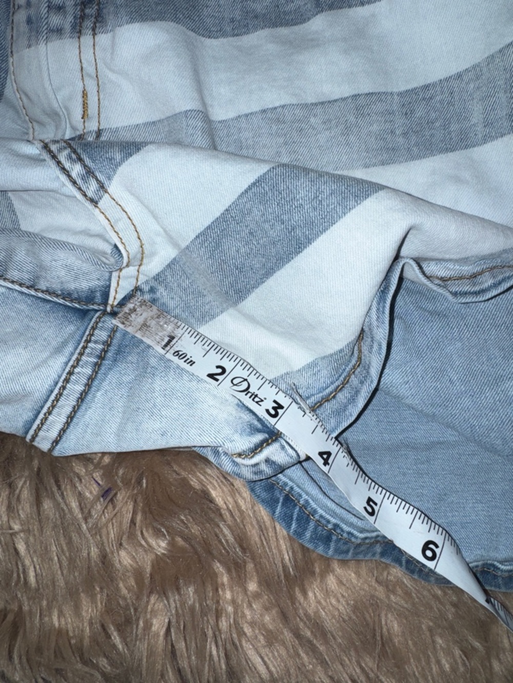 Boston Proper Light Blue & White American Flag Denim Shorts - Picture 7 of 8